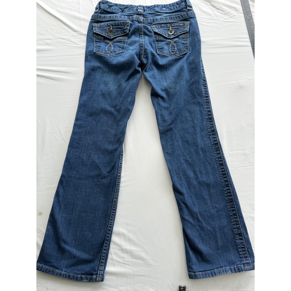 Calvin Klein Y2K Jeans Lean Bootcut Medium Wash Denim Blue Size 27/4 Flap Pocket